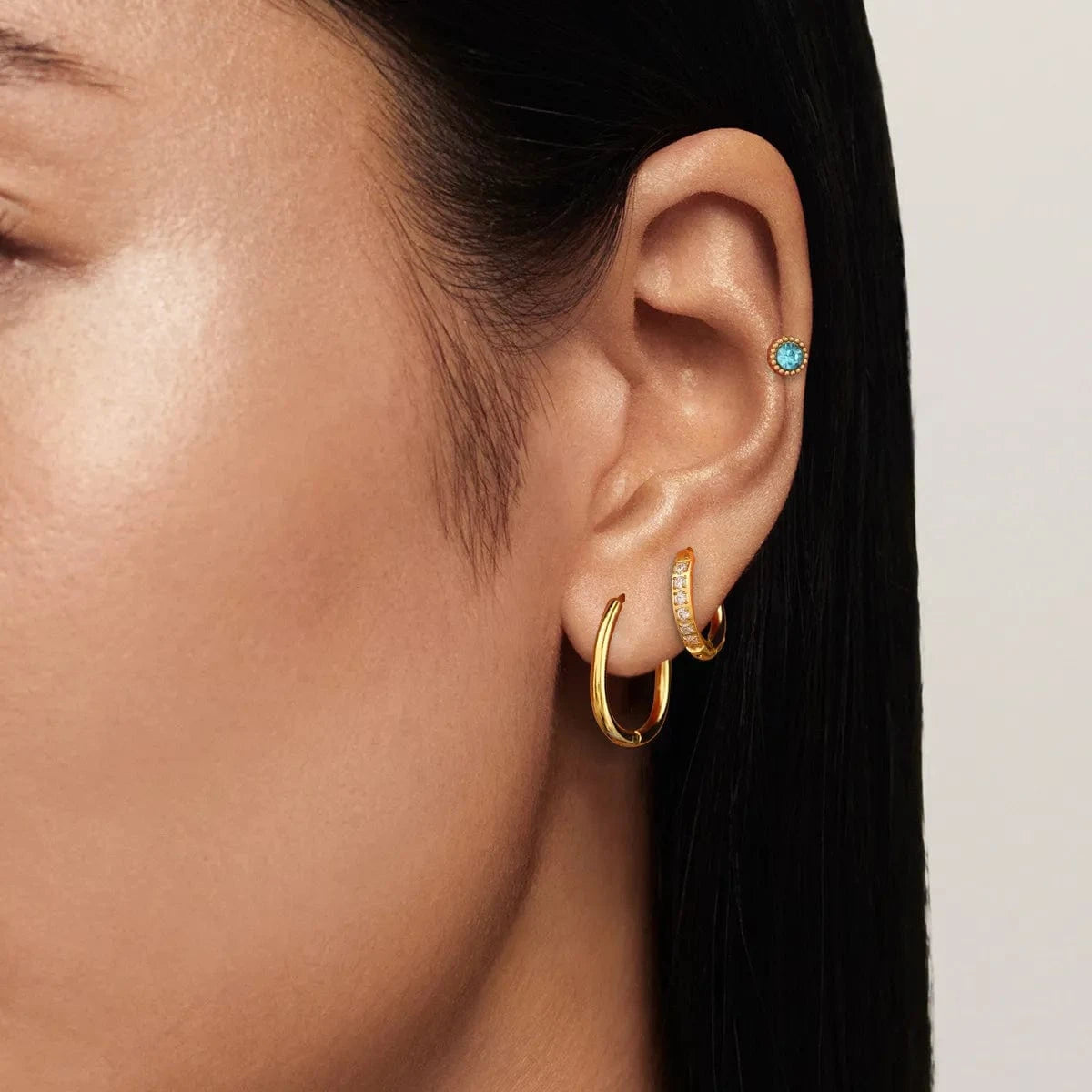 Trendsi Gold / One Size 3-Piece 18K Gold-Plated Earrings
