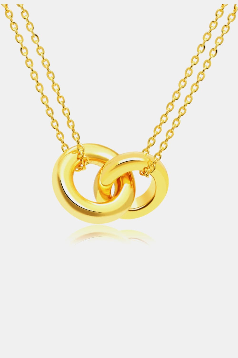 Trendsi Gold / One Size Linked Ring Pendant Chain Necklace