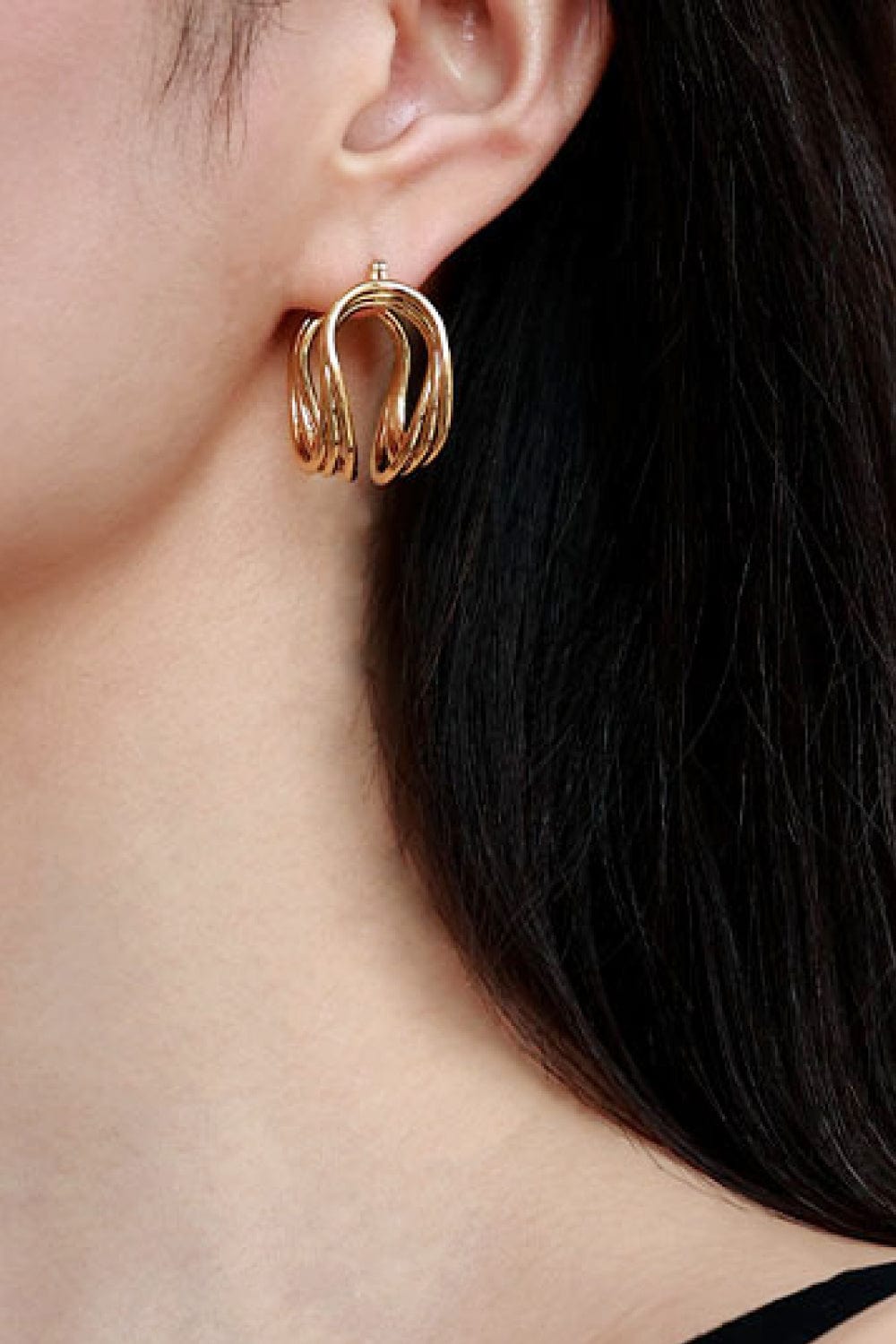 Trendsi Gold / One Size U-Shaped Hoop Earrings