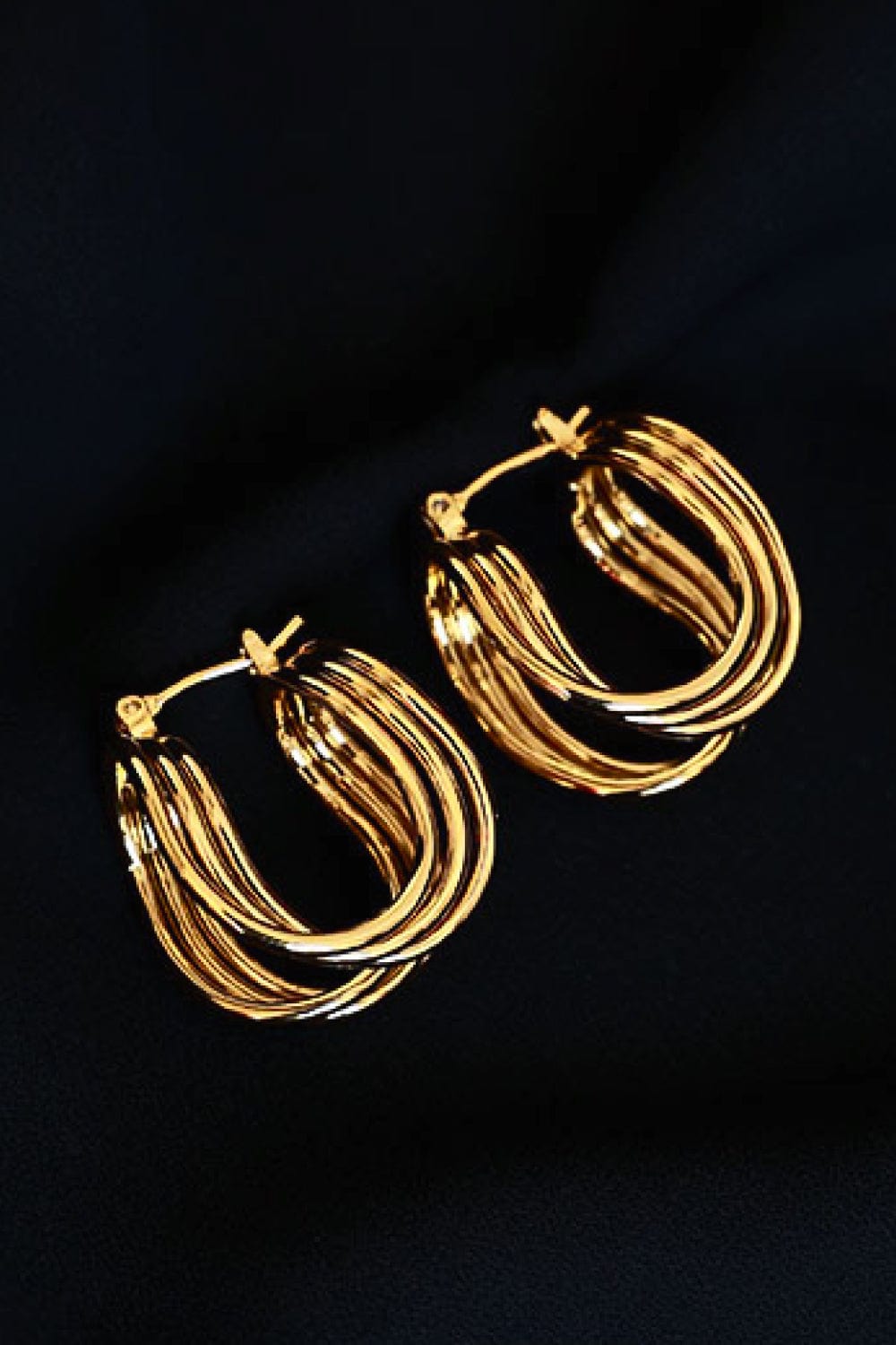 Trendsi Gold / One Size U-Shaped Hoop Earrings