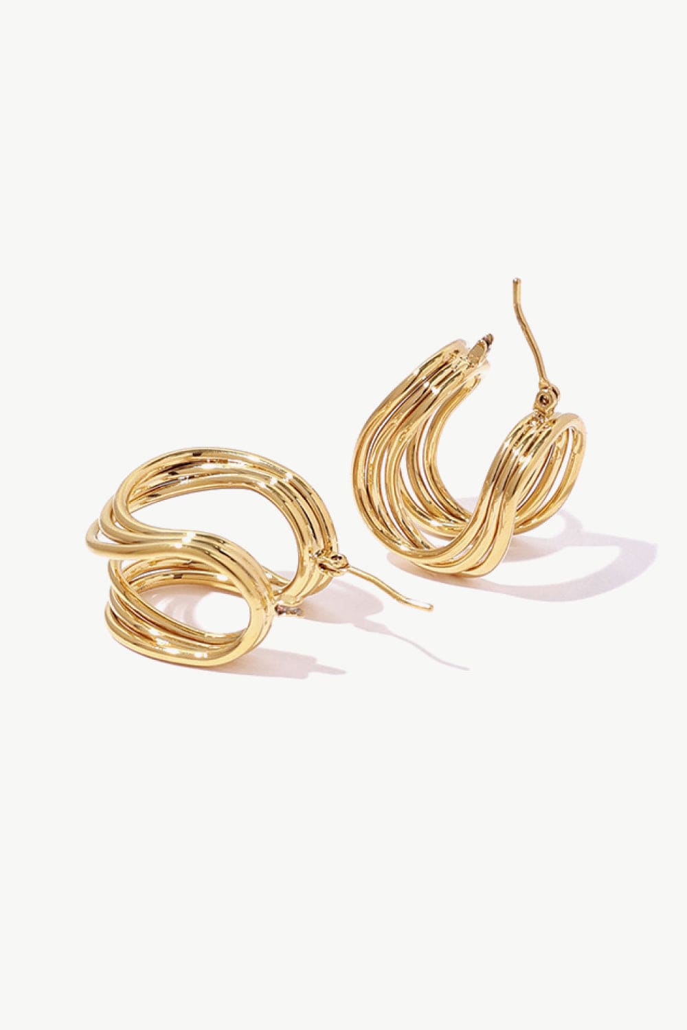 Trendsi Gold / One Size U-Shaped Hoop Earrings