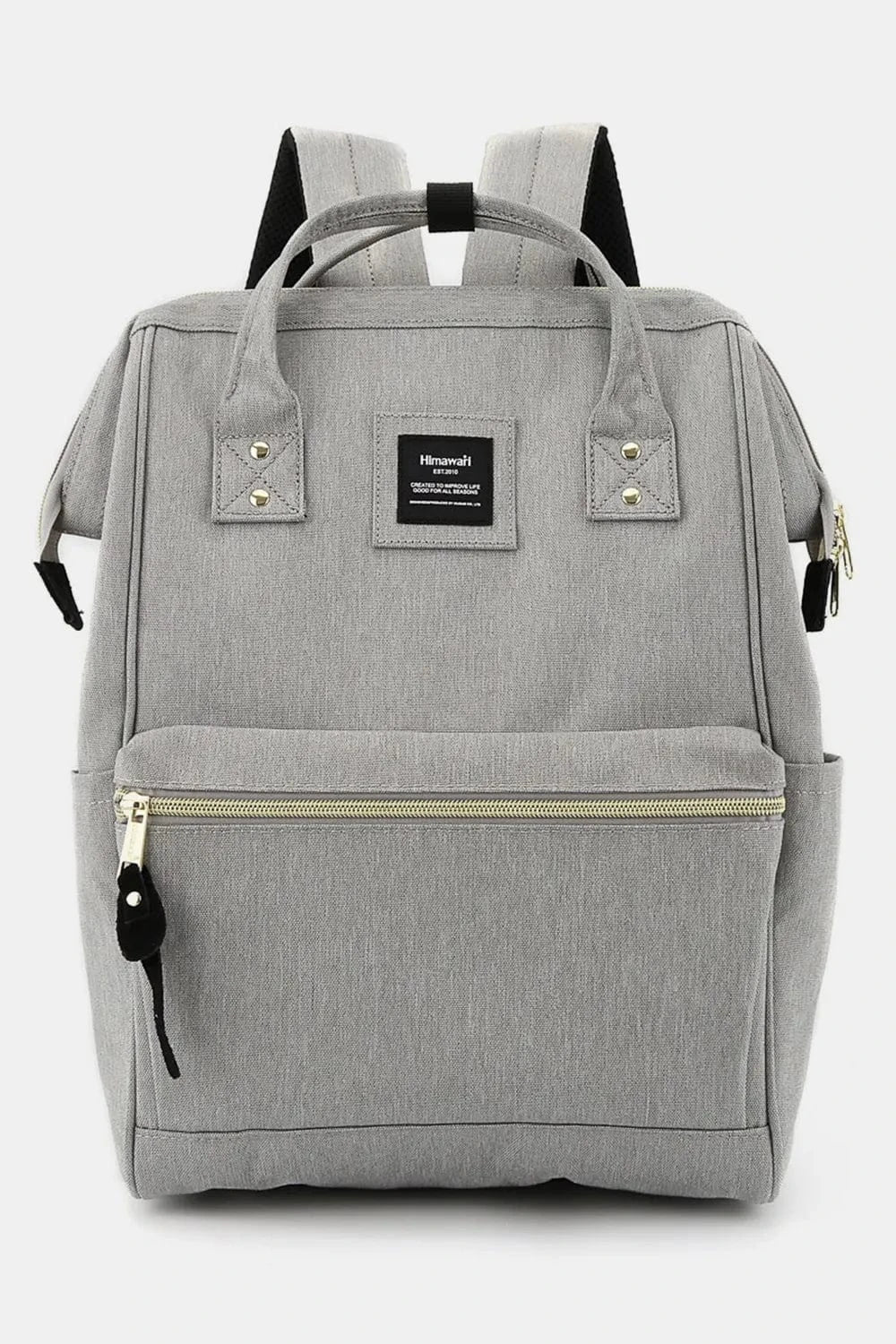 Trendsi Gray / One Size Himawari Waterproof Canvas Backpack Bag with Side Pockets