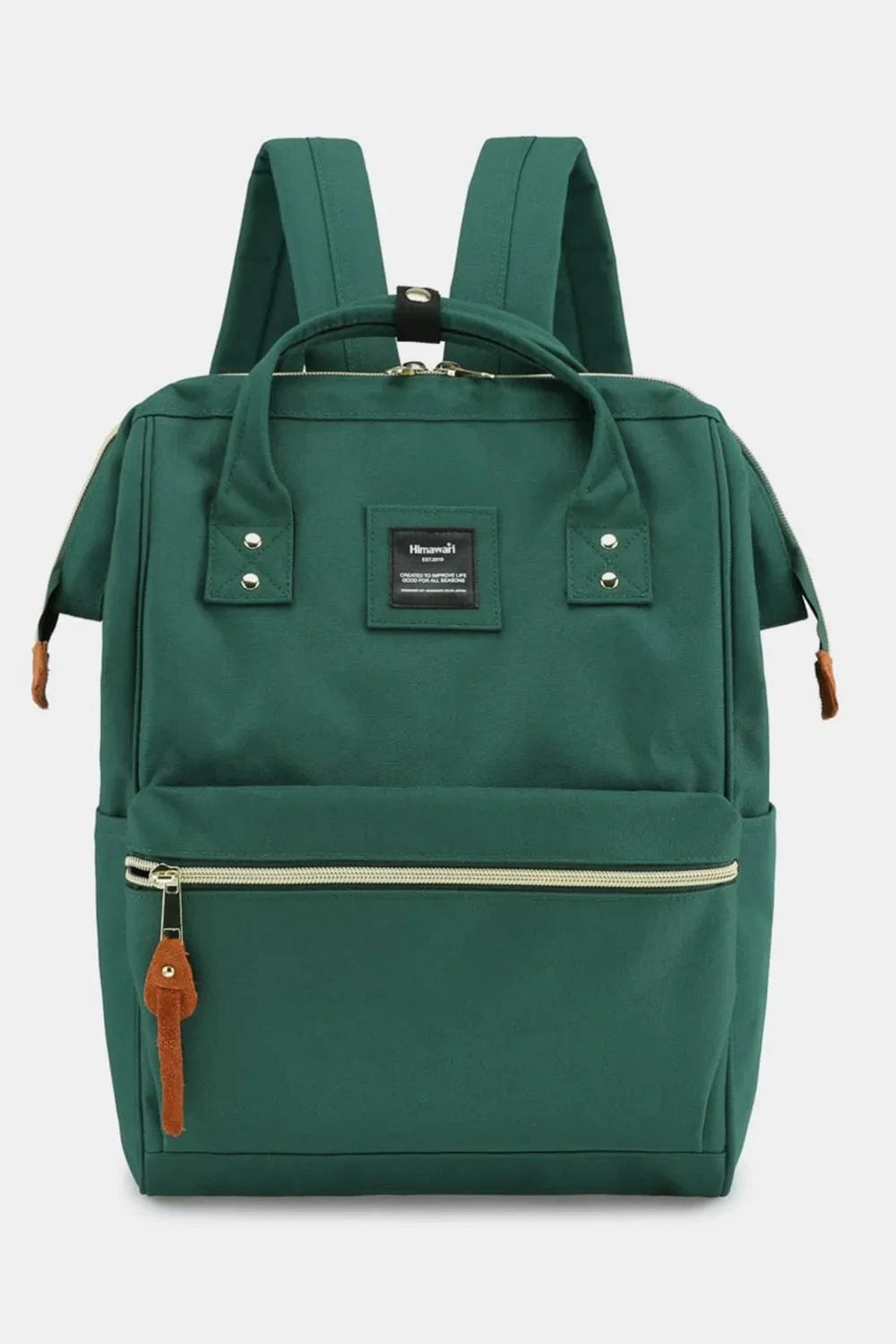 Trendsi Green / One Size Himawari Waterproof Canvas Backpack Bag with Side Pockets