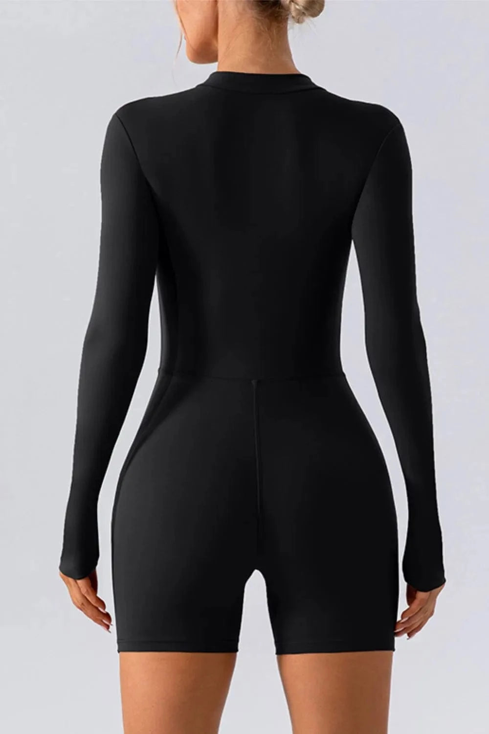 Trendsi Half Zip Long Sleeve Active Romper