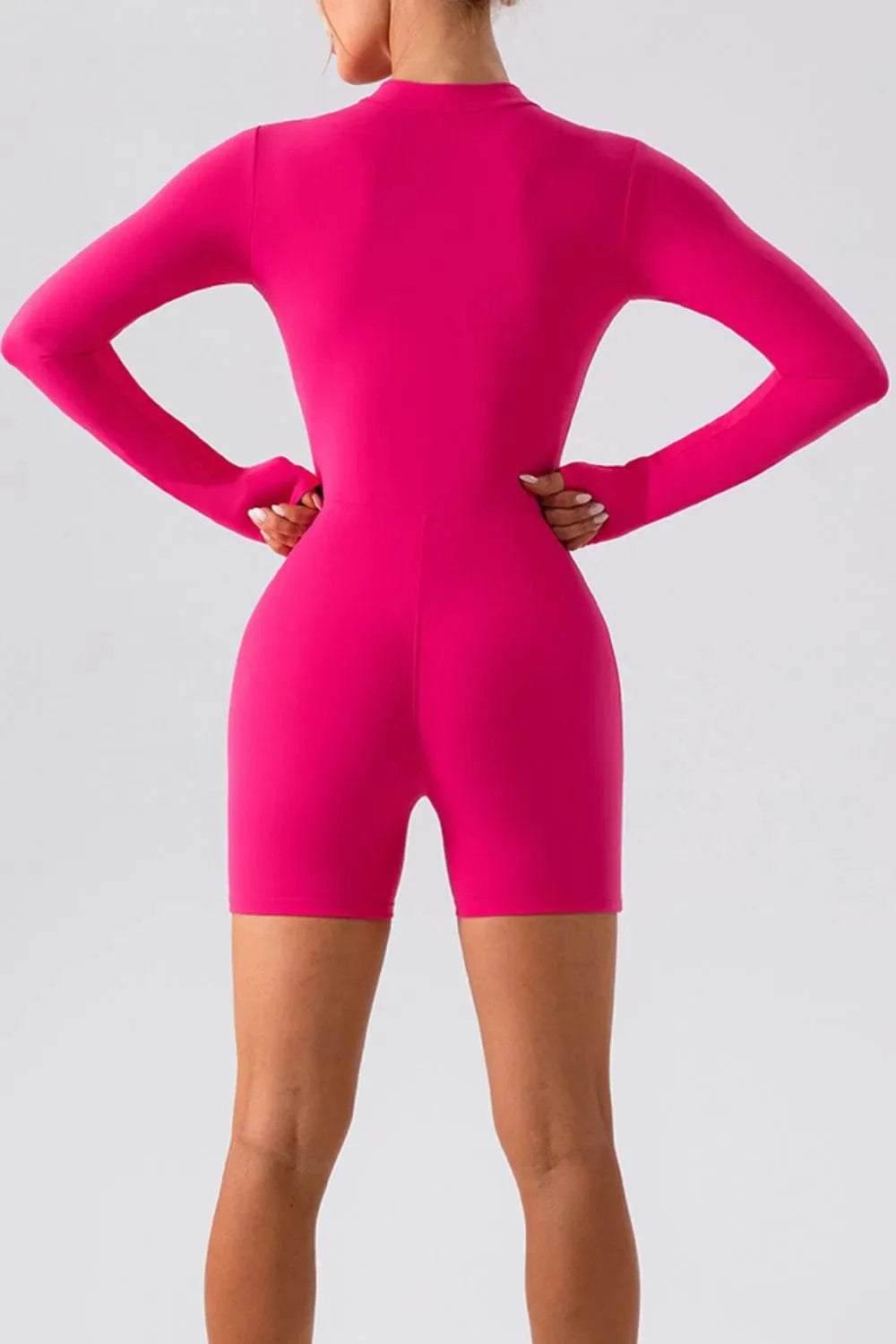 Trendsi Half Zip Long Sleeve Active Romper