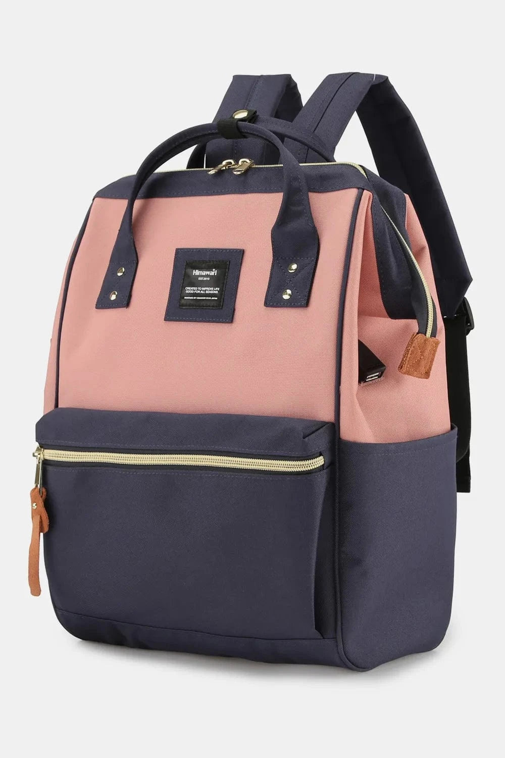 Trendsi Himawari Waterproof Canvas Backpack Bag with Side Pockets