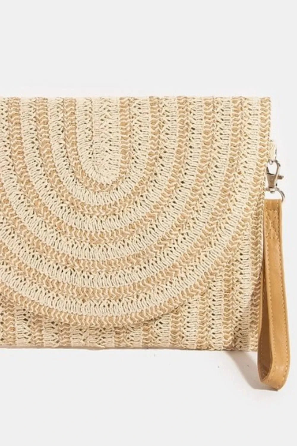 Trendsi IV / One Size Fame Two Tone Woven Paper Envelope Clutch Bag