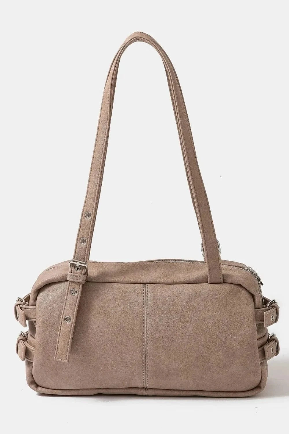 Trendsi KA / One Size Fame Multi Grommet Belt Strap Rustic Rectangular Hand Bag