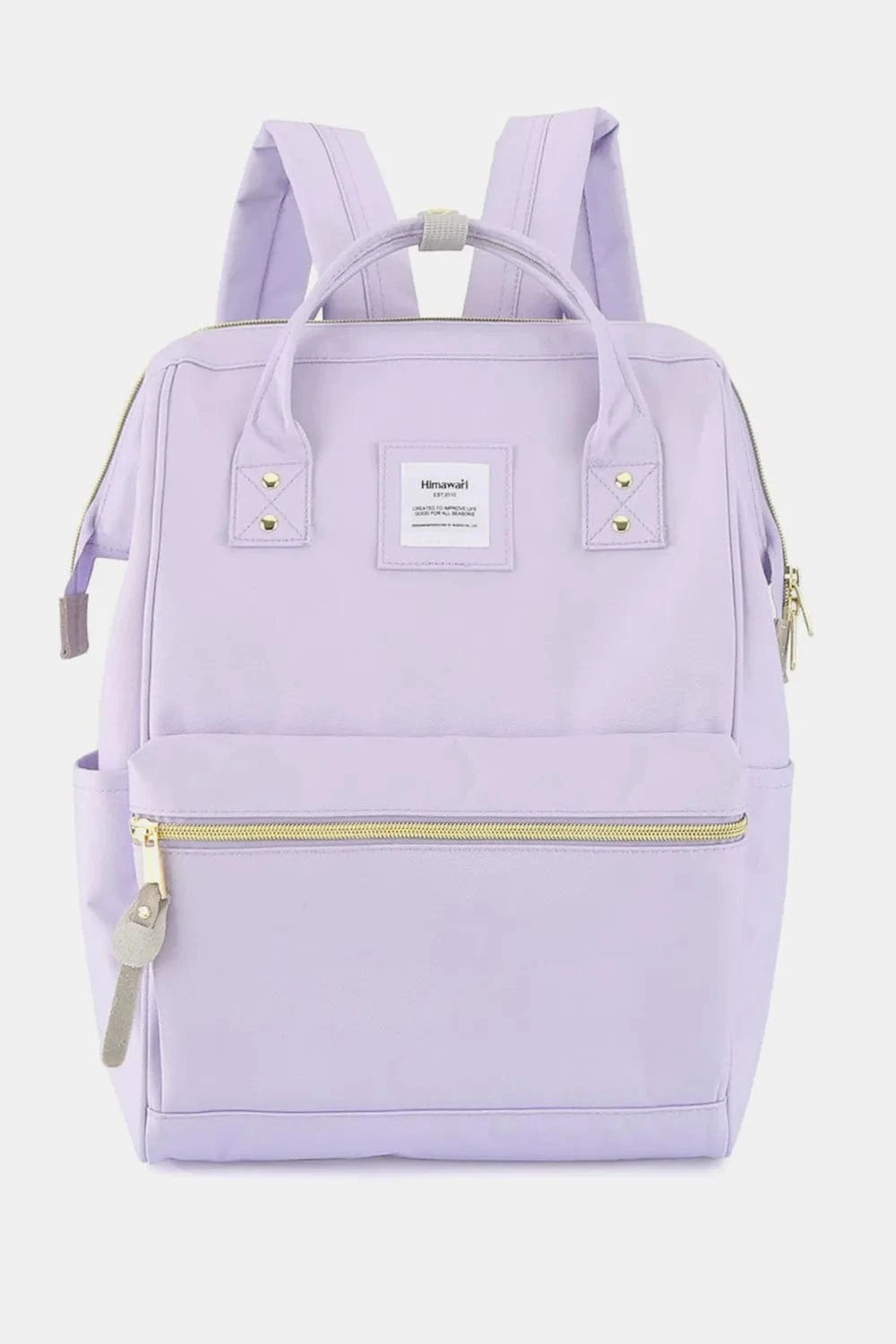 Trendsi Lavender / One Size Himawari Waterproof Canvas Backpack Bag with Side Pockets