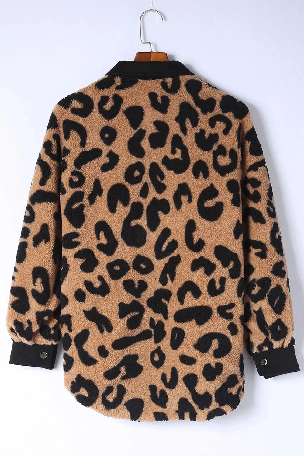 Trendsi Leopard Button Up Long Sleeve Jacket