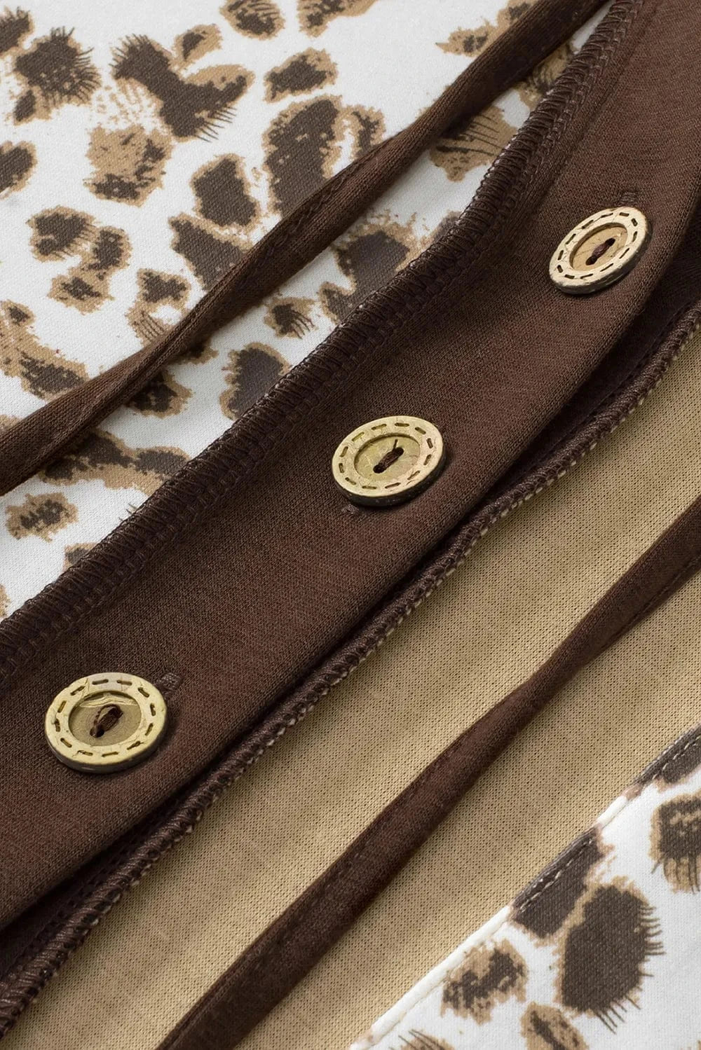 Trendsi Leopard Drawstring Chest Pocket Hoodie
