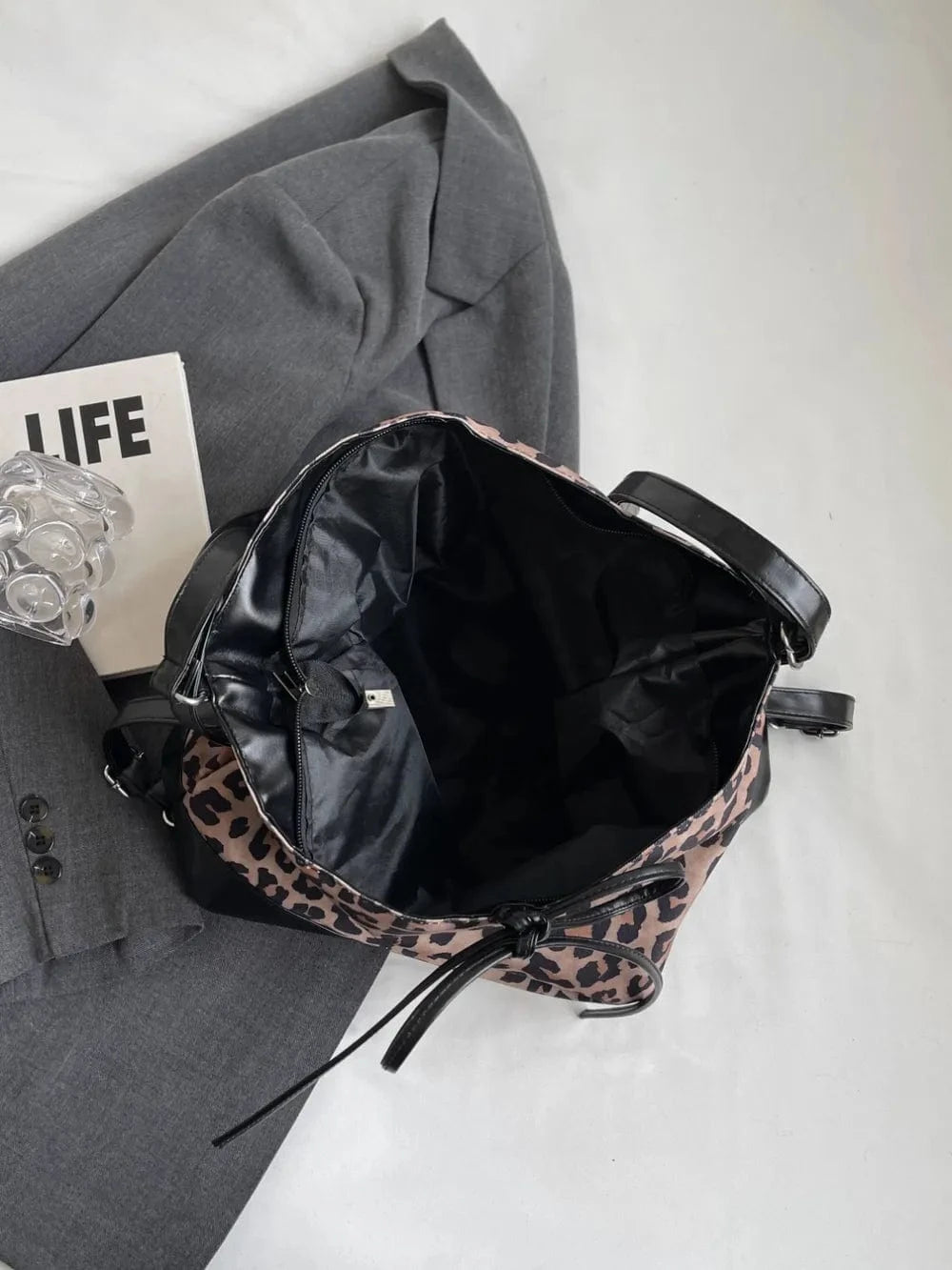 Trendsi Leopard Dual Purpose Crossbody Bag