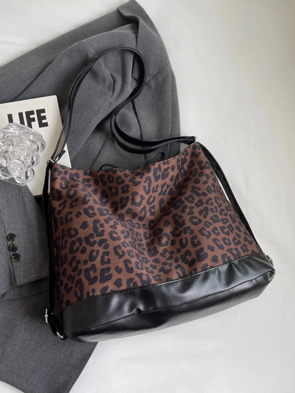Trendsi Leopard Dual Purpose Crossbody Bag