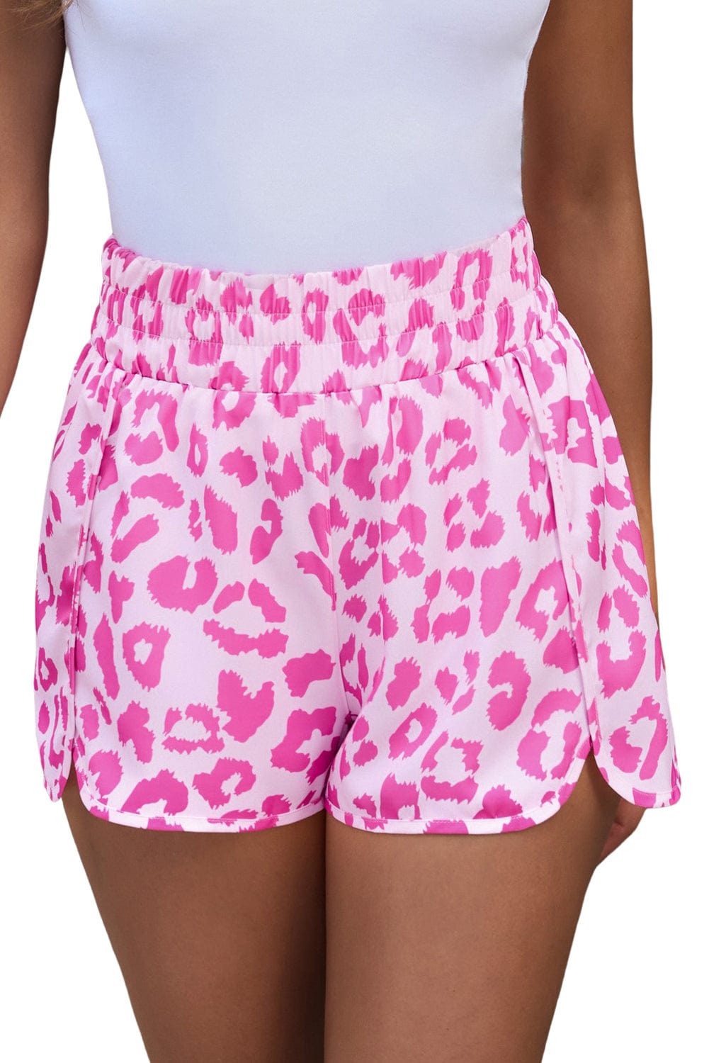 Trendsi Leopard Elastic Waist Shorts