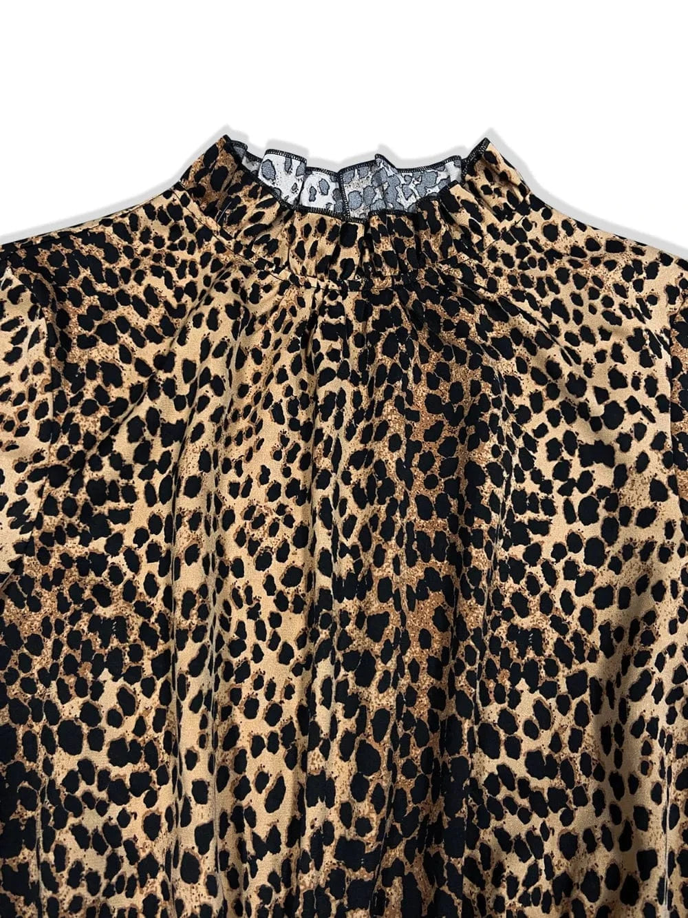 Trendsi Leopard Flounce Sleeve Wide Leg Jumpsuit