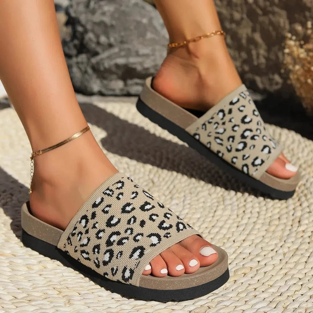 Trendsi Leopard Open Toe Sandals