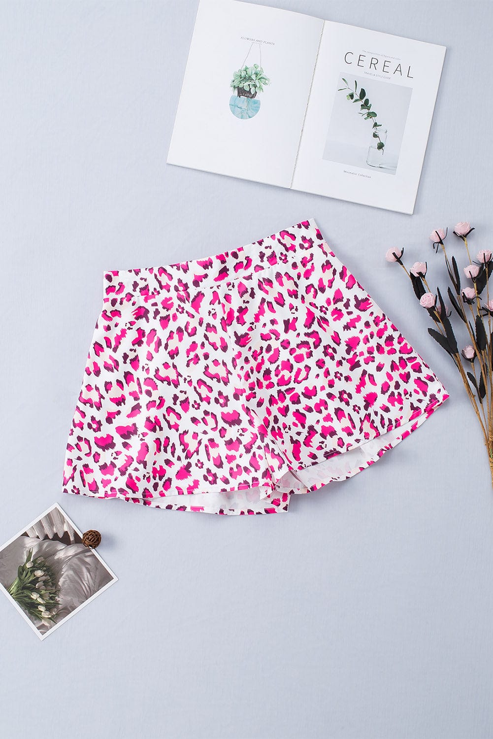 Trendsi Leopard Print Elastic Waist Shorts