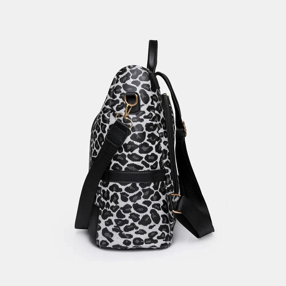 Trendsi Leopard PU Leather Backpack Bag
