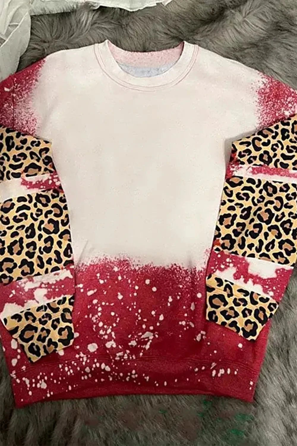 Trendsi Leopard Round Neck Long Sleeve T-Shirt