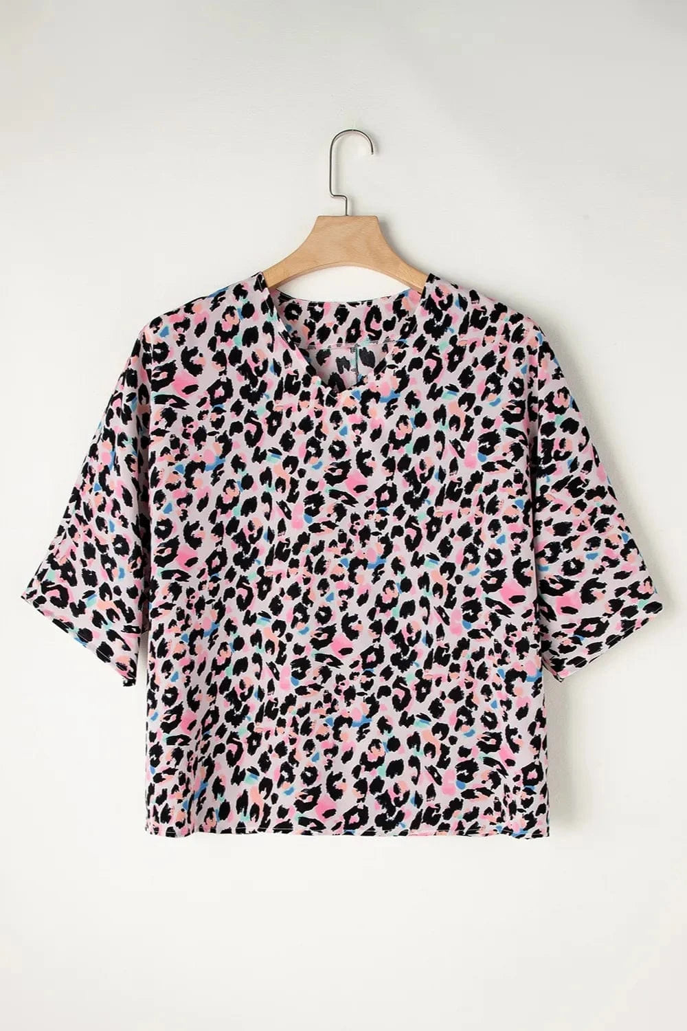 Trendsi Leopard / S Leopard V-Neck T-Shirt