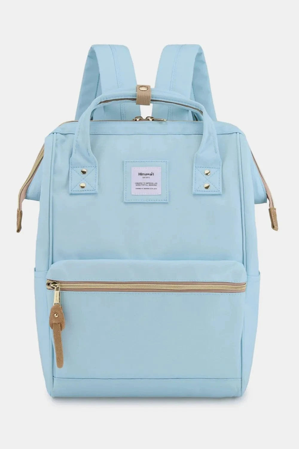 Trendsi Light Blue / One Size Himawari Waterproof Canvas Backpack Bag with Side Pockets