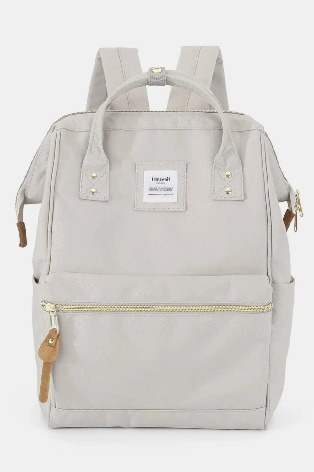 Trendsi Light Gray / One Size Himawari Waterproof Canvas Backpack Bag with Side Pockets