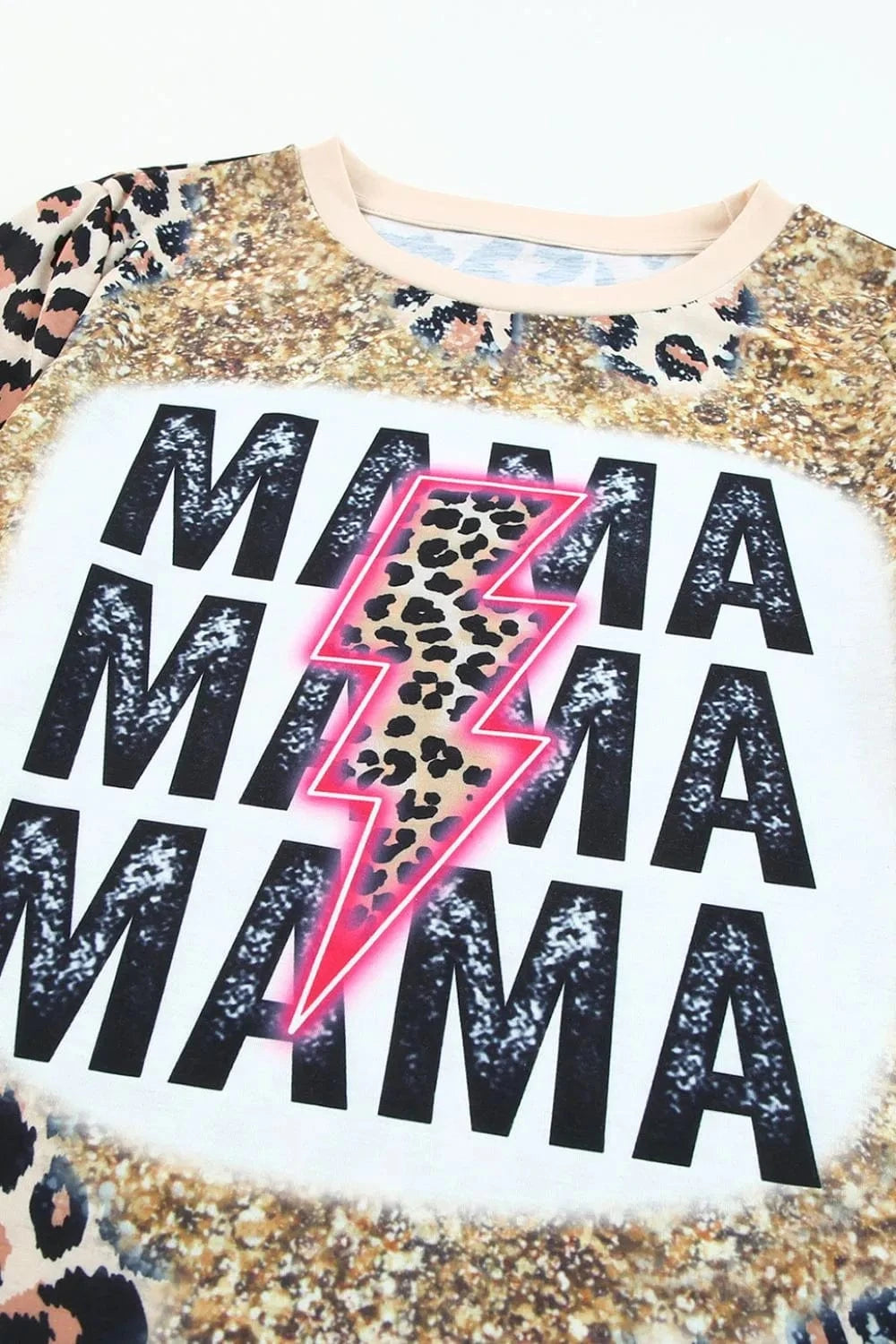 Trendsi MAMA Graphic Leopard Short Sleeve T-Shirt