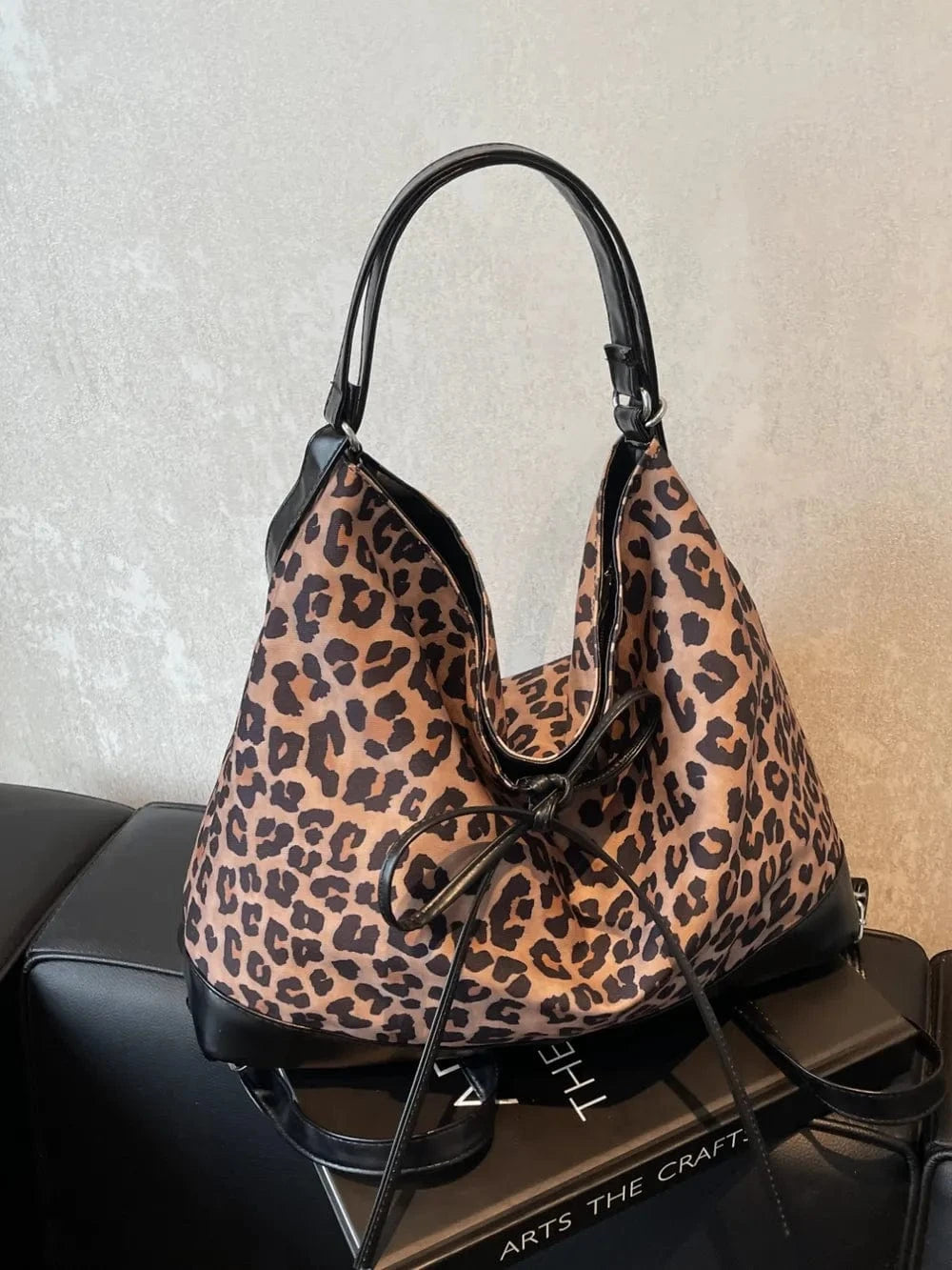 Trendsi Mocha / One Size Leopard Dual Purpose Crossbody Bag