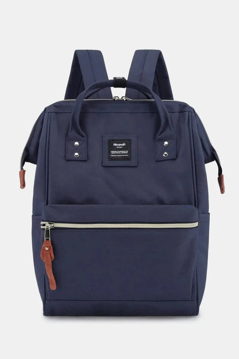 Trendsi Navy / One Size Himawari Waterproof Canvas Backpack Bag with Side Pockets