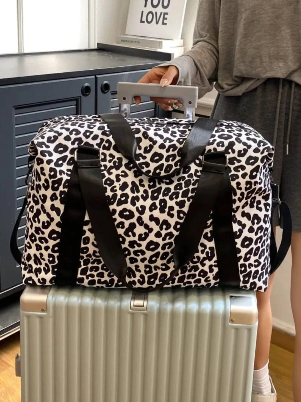 Trendsi Oxford Cloth Leopard 2-Piece Bag Set