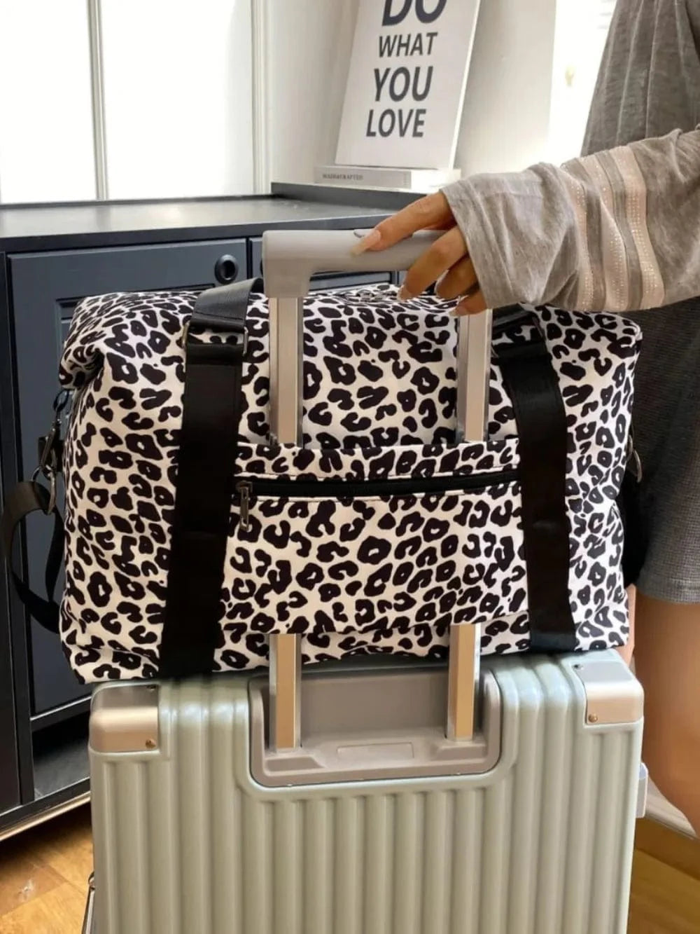 Trendsi Oxford Cloth Leopard 2-Piece Bag Set