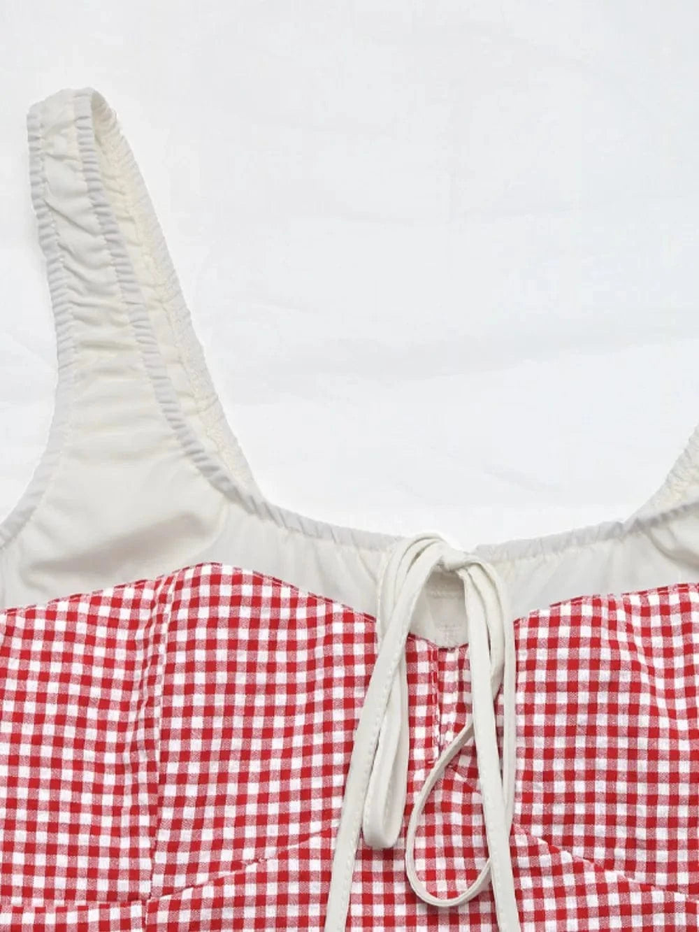 Trendsi Perfee Contrast Plaid Square Neck Tank