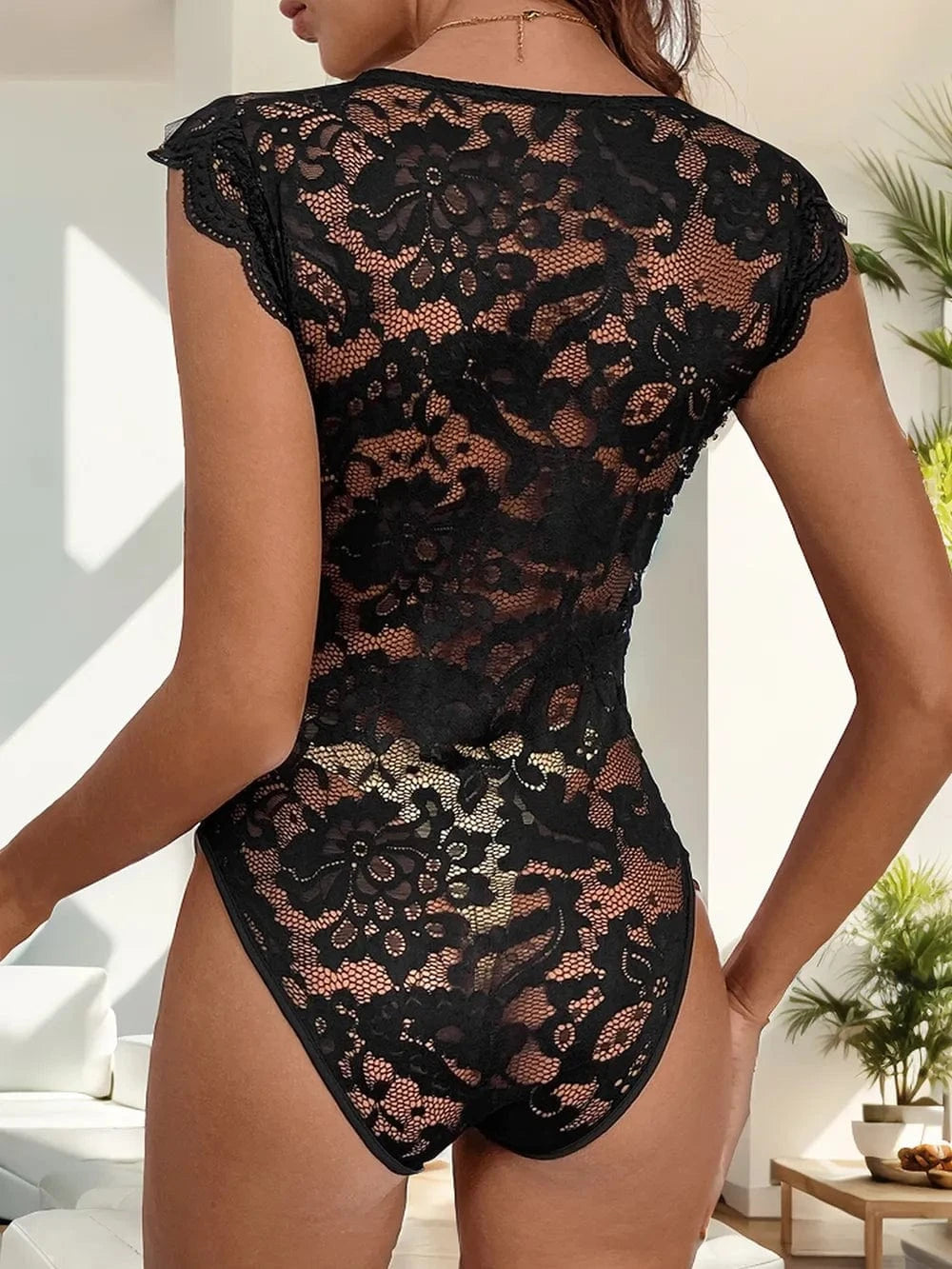 Trendsi Perfee V-Neck Lace Bodysuit