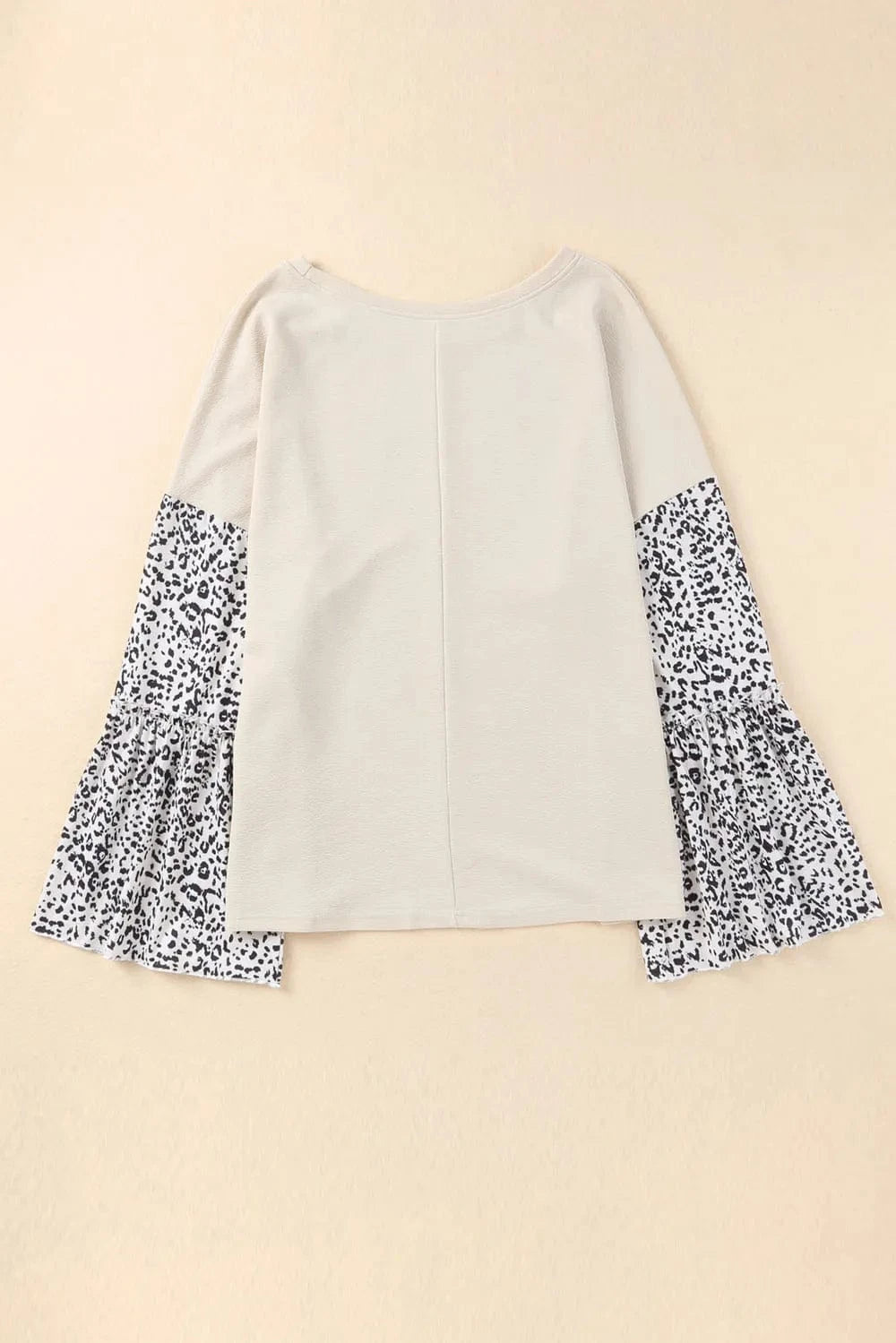 Trendsi Plus Size Leopard Round Neck Long Sleeve Top