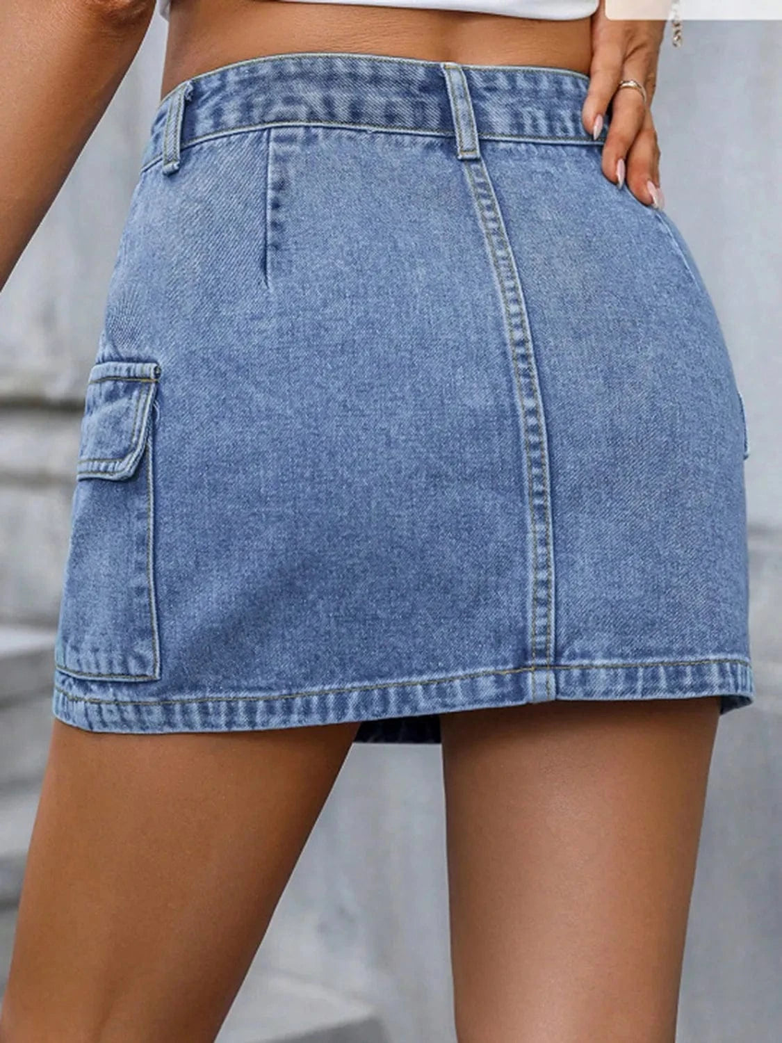 Trendsi Pocketed Denim Mini Skirt