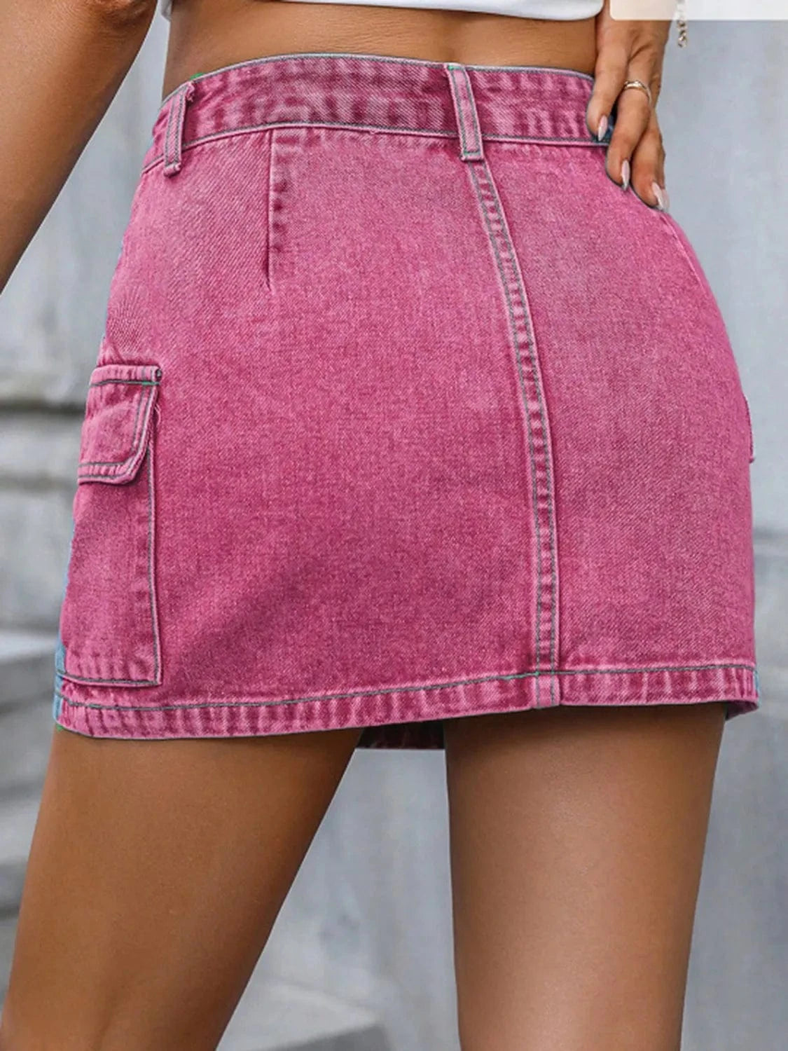 Trendsi Pocketed Denim Mini Skirt