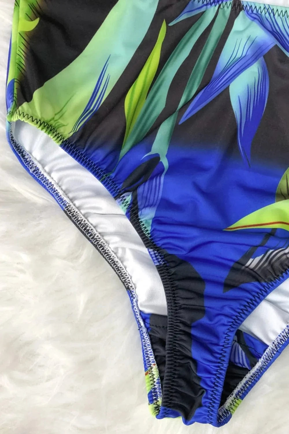 Trendsi Printed Halter Neck One-Piece Swimwear