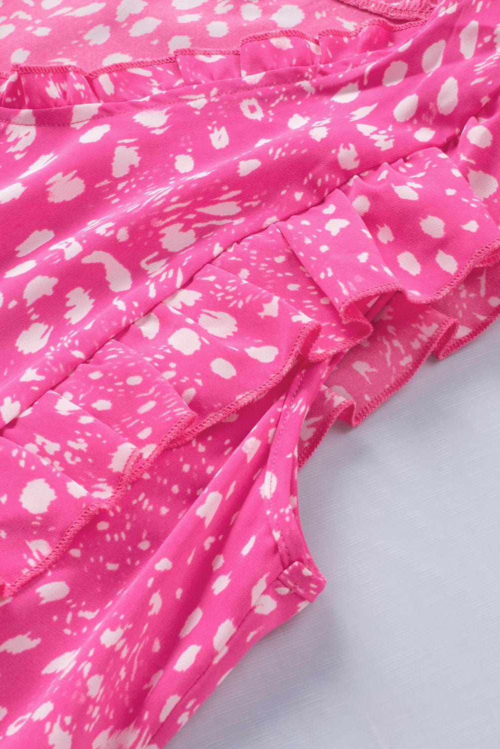 Trendsi Printed V-Neck Butterfly Sleeve Tank