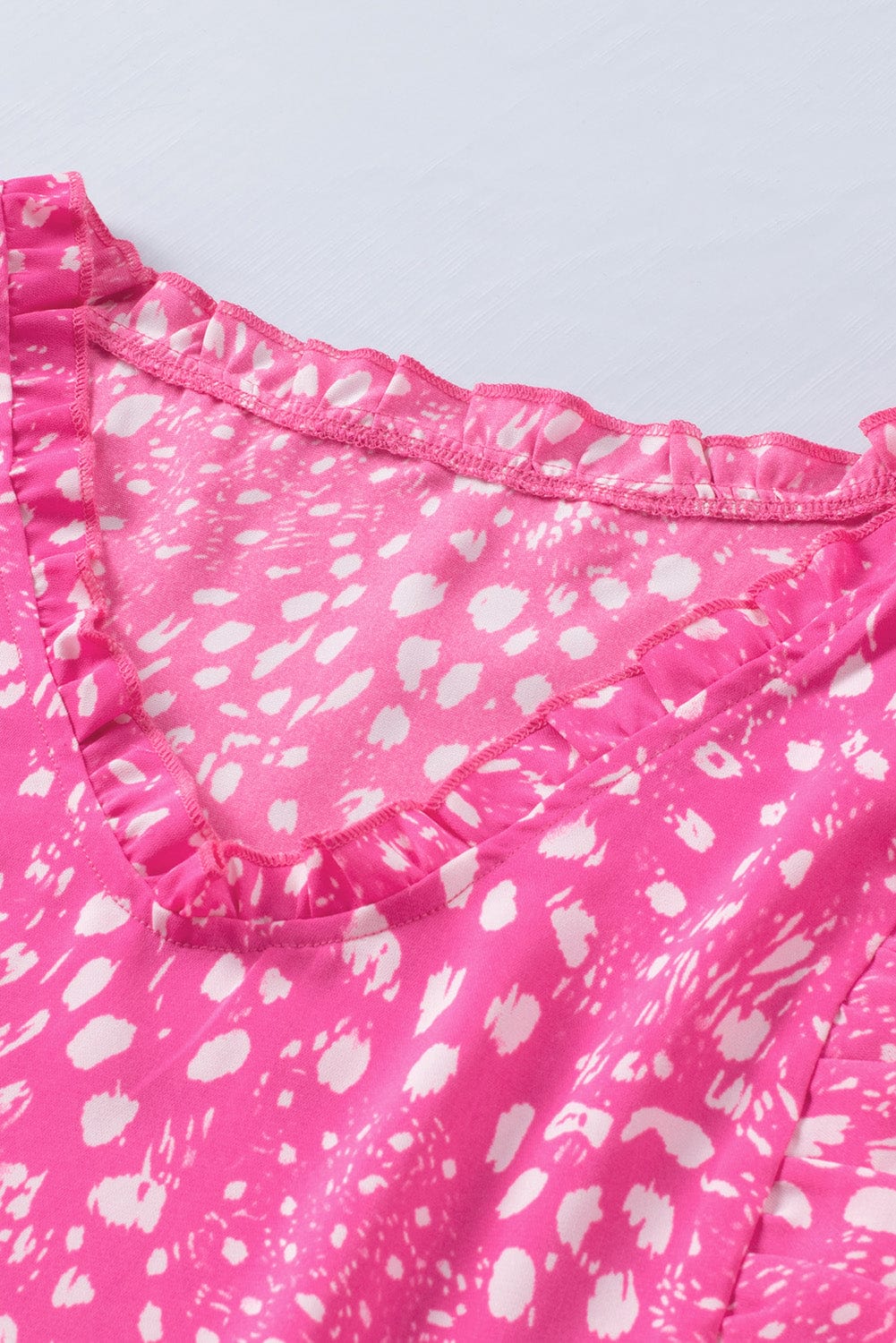 Trendsi Printed V-Neck Butterfly Sleeve Tank
