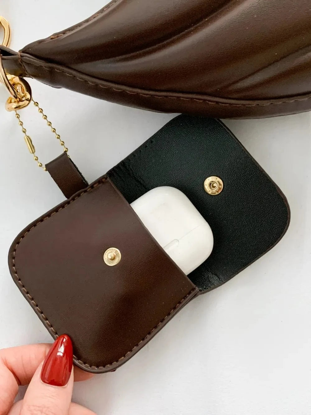 Trendsi PU Leather Shoulder Bag with EarPods Bag