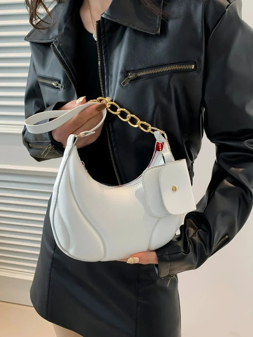 Trendsi PU Leather Shoulder Bag with EarPods Bag