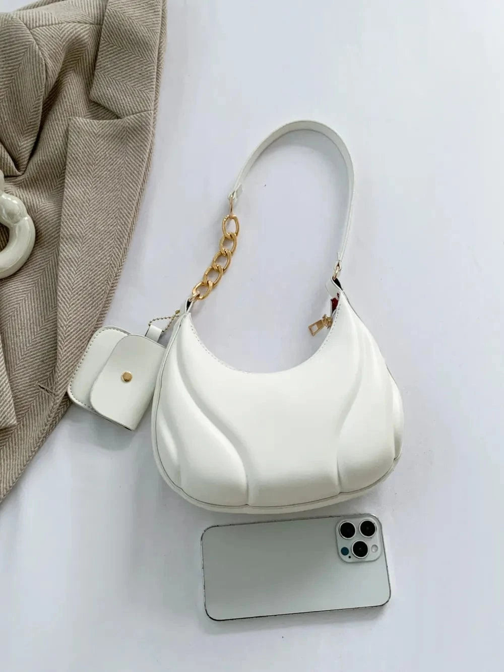 Trendsi PU Leather Shoulder Bag with EarPods Bag