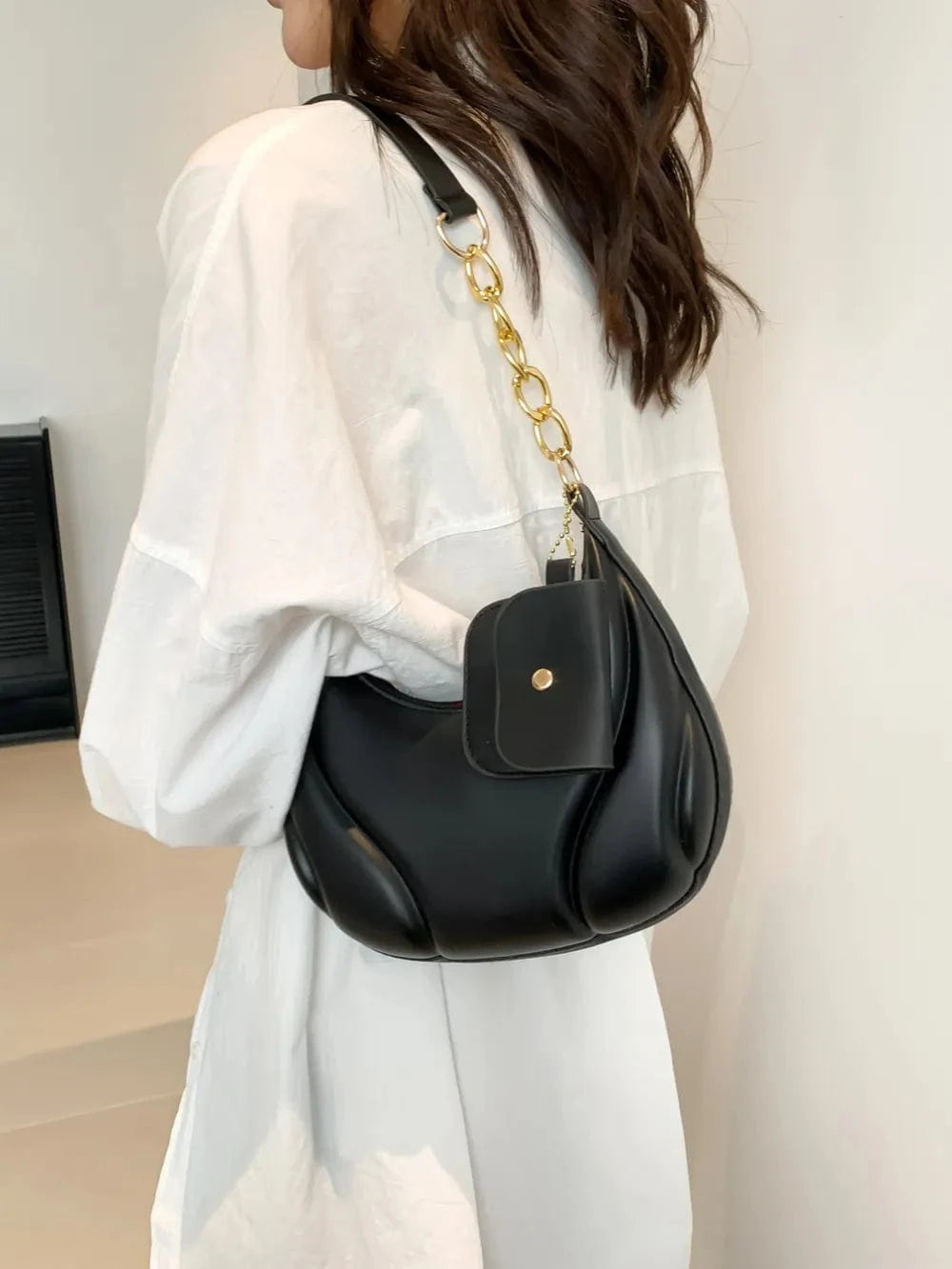 Trendsi PU Leather Shoulder Bag with EarPods Bag