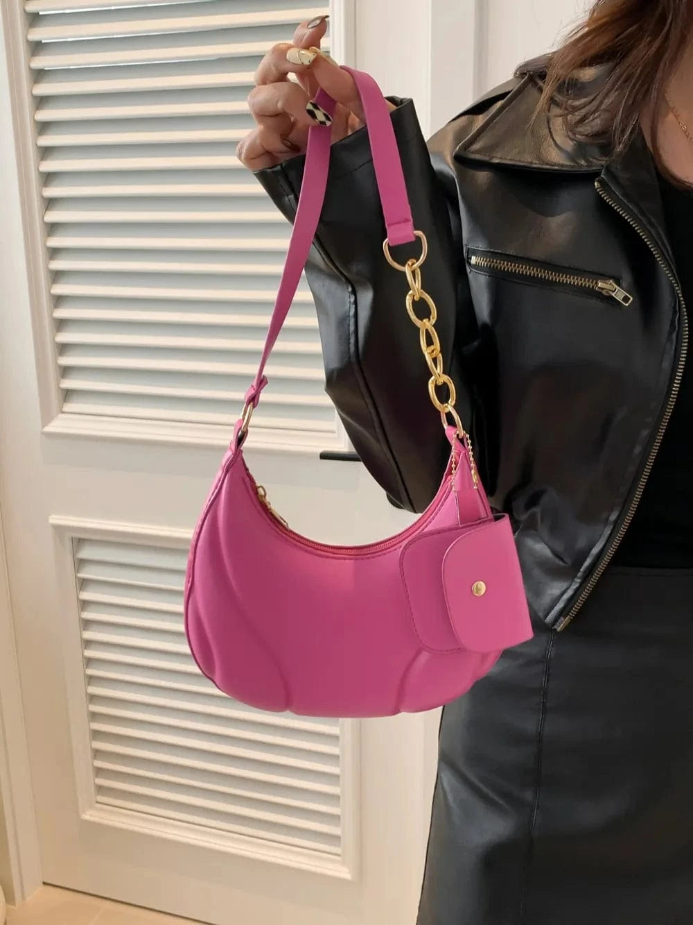 Trendsi PU Leather Shoulder Bag with EarPods Bag