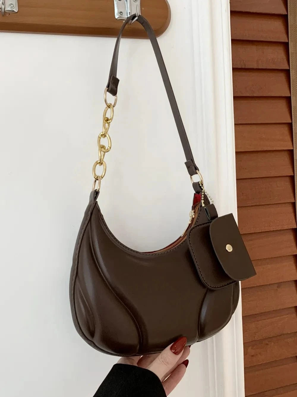 Trendsi PU Leather Shoulder Bag with EarPods Bag