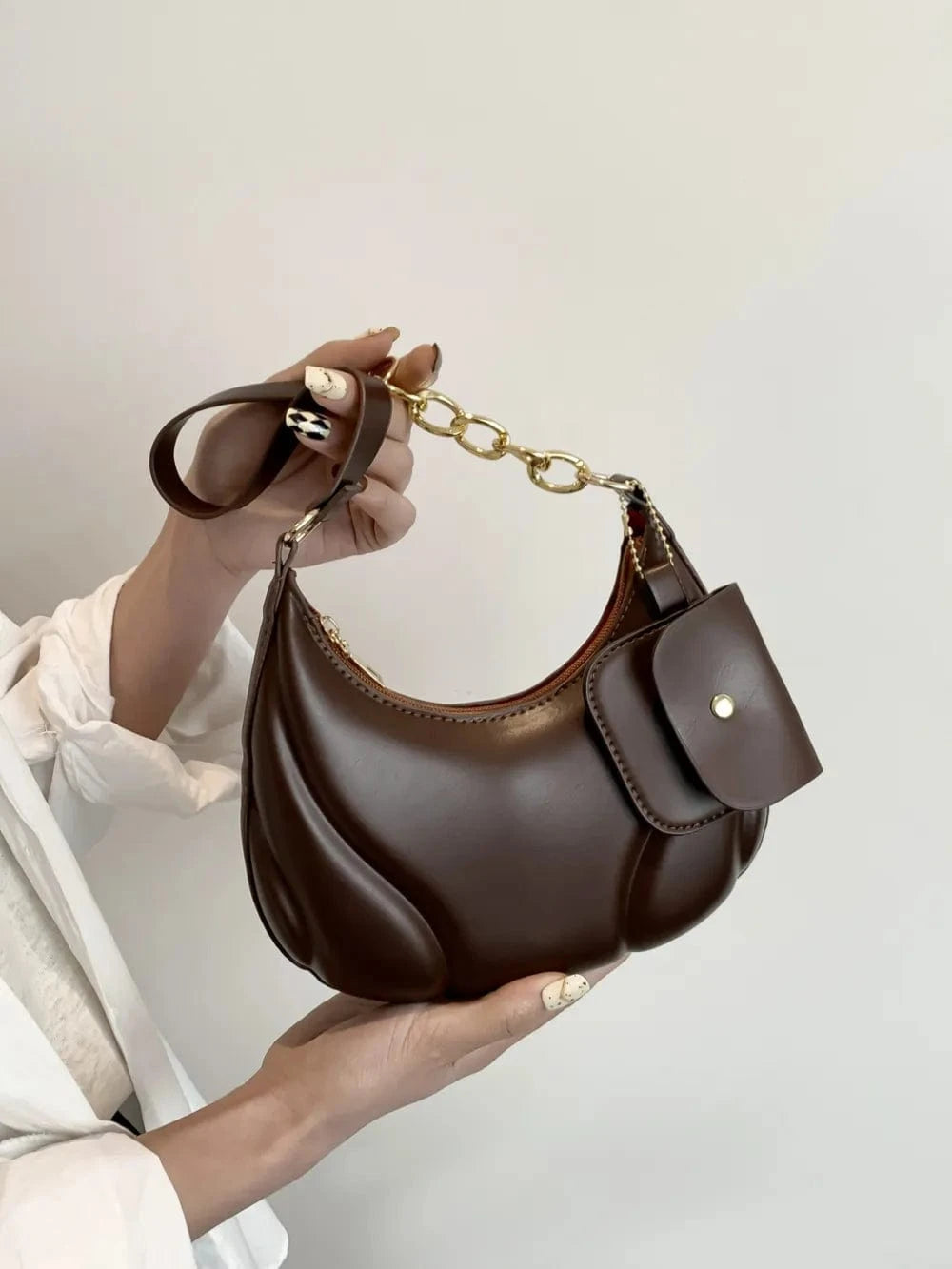 Trendsi PU Leather Shoulder Bag with EarPods Bag
