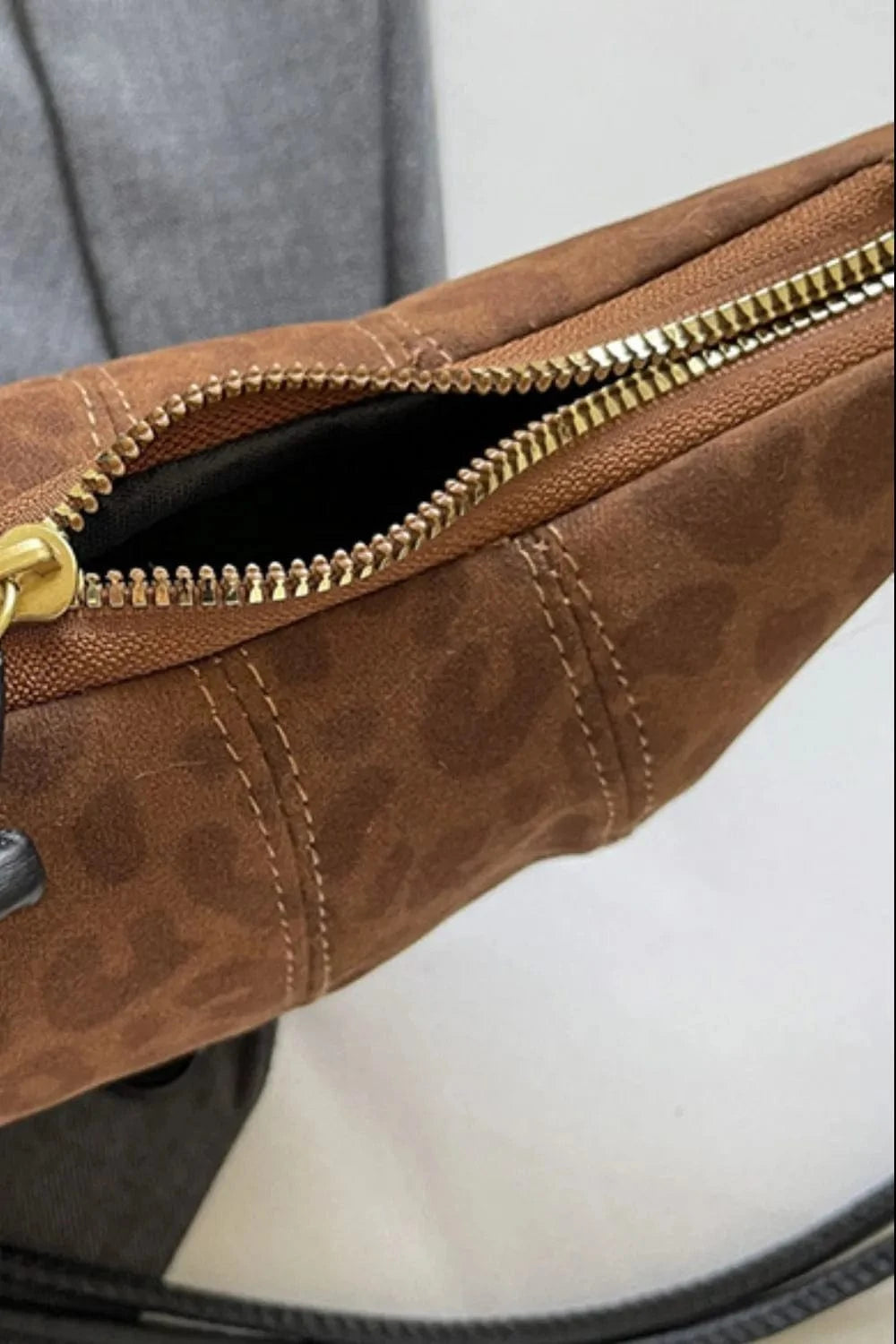 Trendsi PU Leather Strap Suede Shoulder Bag