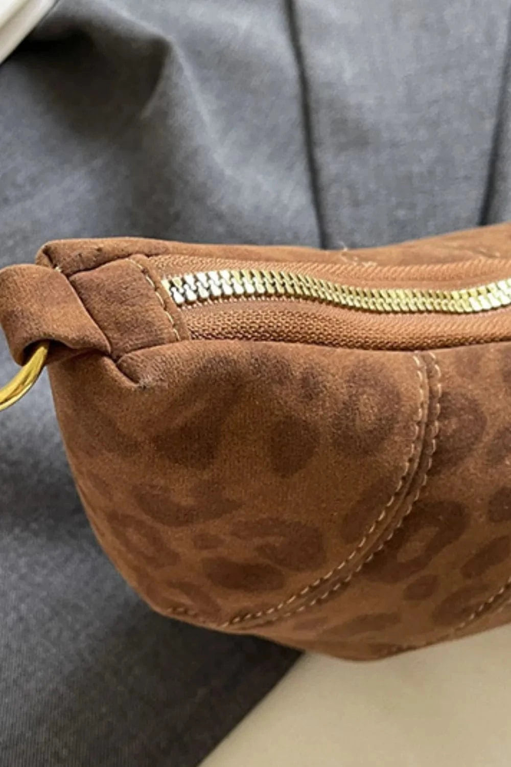 Trendsi PU Leather Strap Suede Shoulder Bag