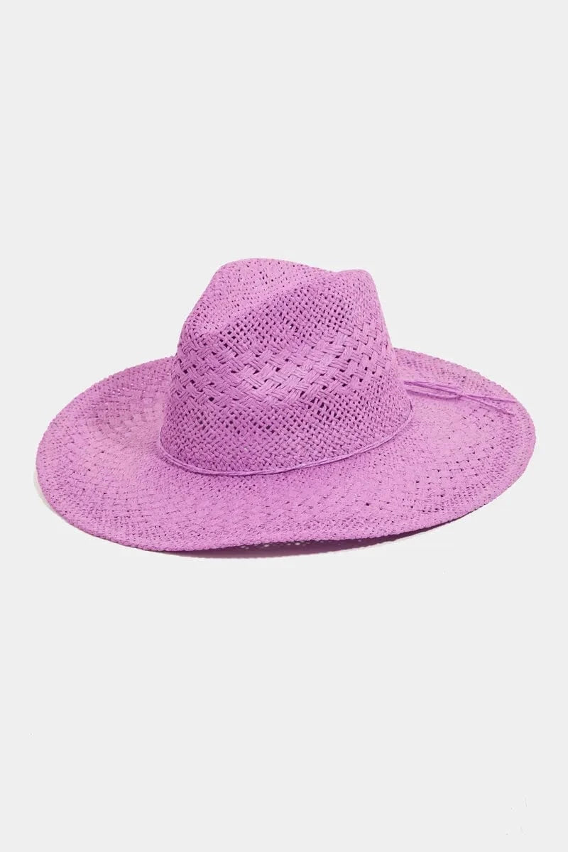 Trendsi PU / One Size Fame Straw Braided Sun Hat