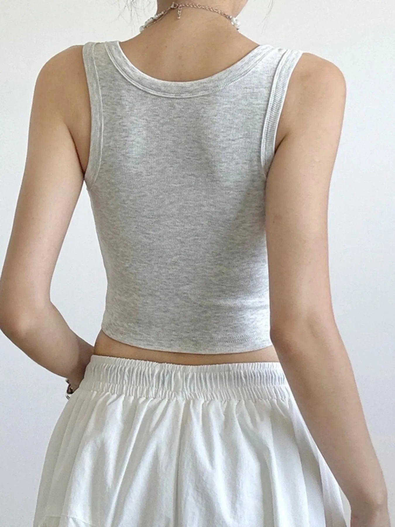 Trendsi Ribbed Crop Tank Top